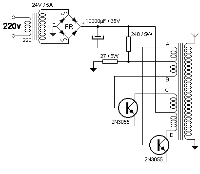Conversor 220V AC a 40Kv AC 